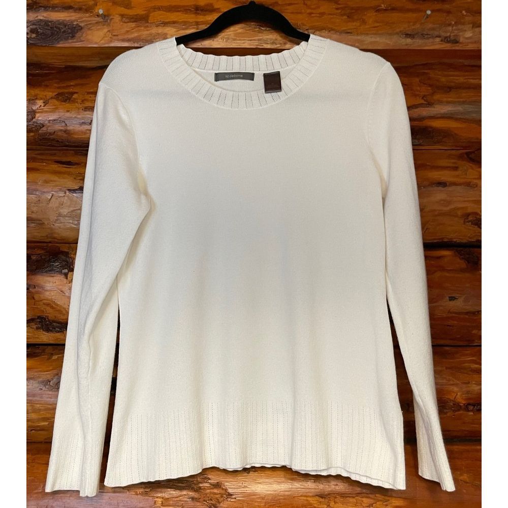 Liz Claiborne White Pullover‎ Sweater Size Medium